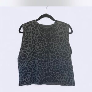 AllSaints Charcoal and Black 100% Cotton Tank Top